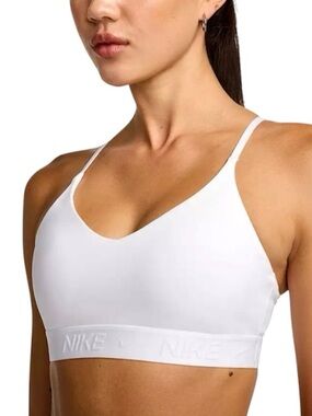 •Nike 3X Indy Dri-FIT White Strappy Sports Bra! NEW!